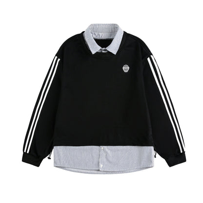 Fake two sports hoodies