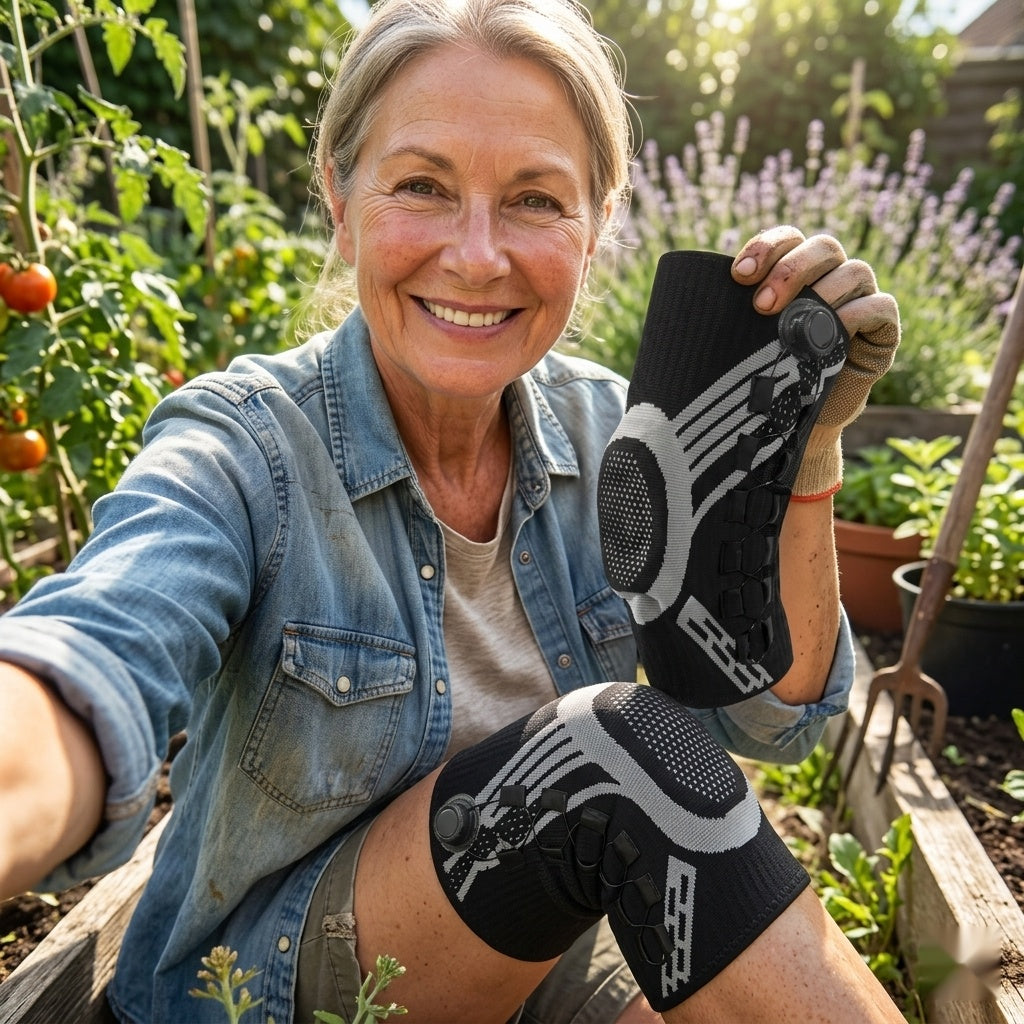 Real customer wearing the FLEXOR brace